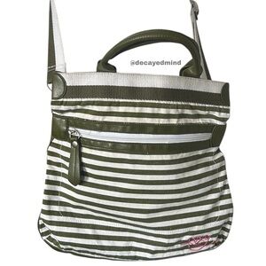 Y2K “Roxy” Green & White Stripe Crossbody Bag